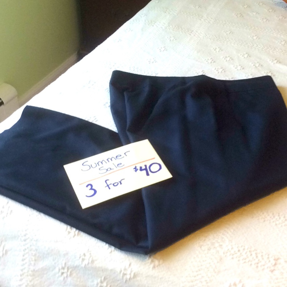 Navy silk pants